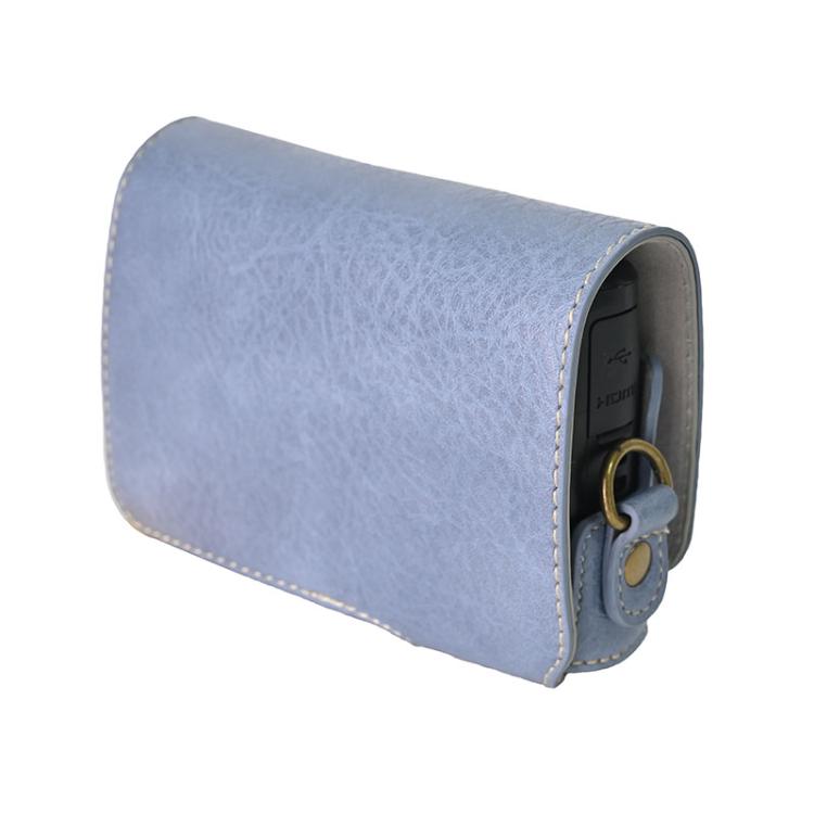 For Canon PowerShot SX740 HS Retro Litchi Texture Leather Full Body Camera Case Bag with Strap