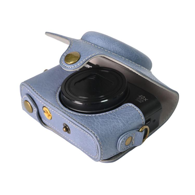 For Canon PowerShot SX740 HS Retro Litchi Texture Leather Full Body Camera Case Bag with Strap