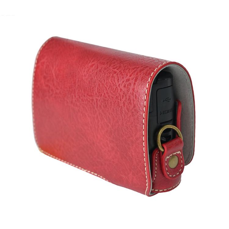 For Canon PowerShot SX740 HS Retro Litchi Texture Leather Full Body Camera Case Bag with Strap