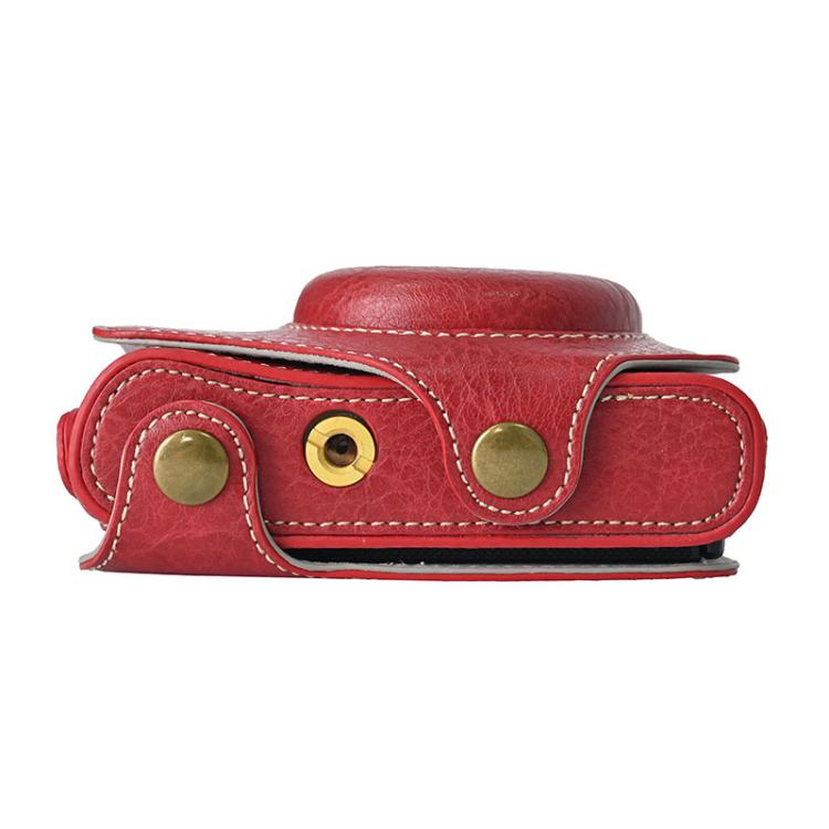 For Canon PowerShot SX740 HS Retro Litchi Texture Leather Full Body Camera Case Bag with Strap