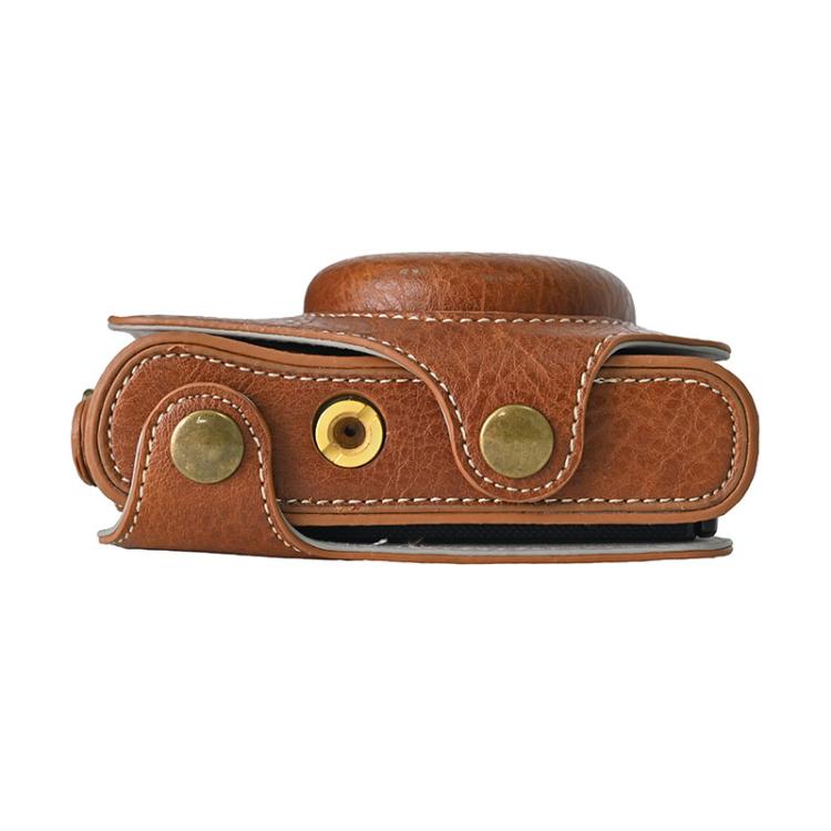 For Canon PowerShot SX740 HS Retro Litchi Texture Leather Full Body Camera Case Bag with Strap