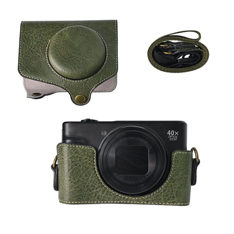 For Canon PowerShot SX740 HS Retro Litchi Texture Leather Full Body Camera Case Bag with Strap