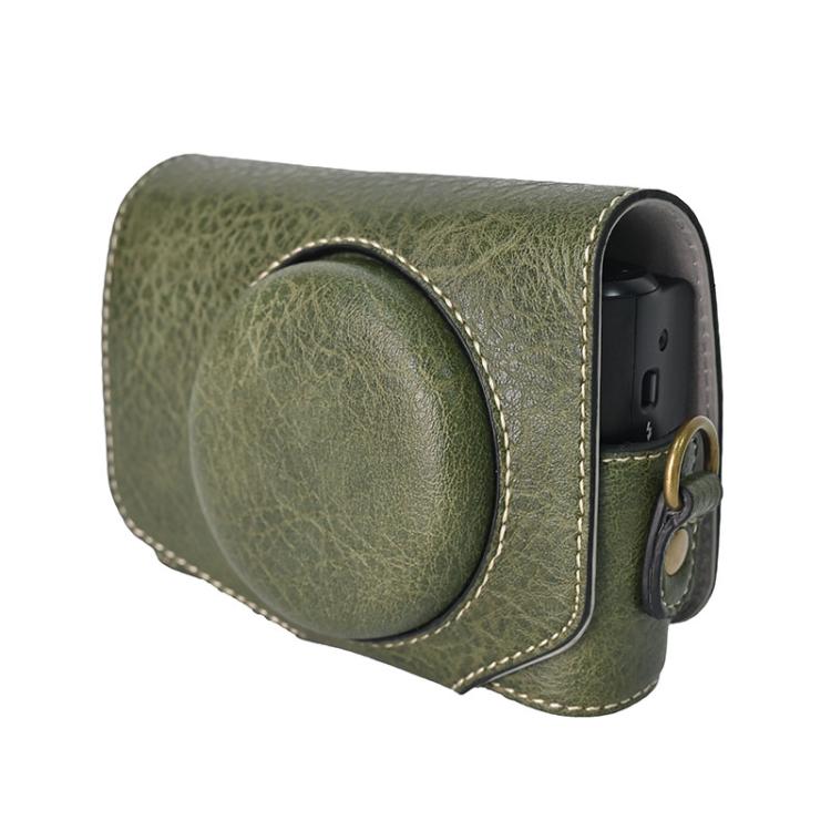 For Canon PowerShot SX740 HS Retro Litchi Texture Leather Full Body Camera Case Bag with Strap