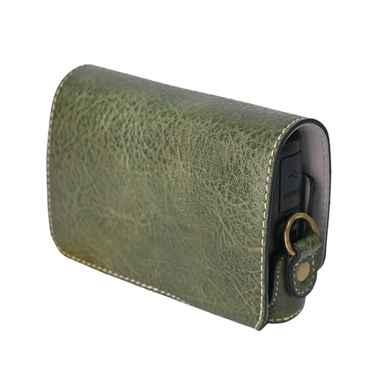 For Canon PowerShot SX740 HS Retro Litchi Texture Leather Full Body Camera Case Bag with Strap