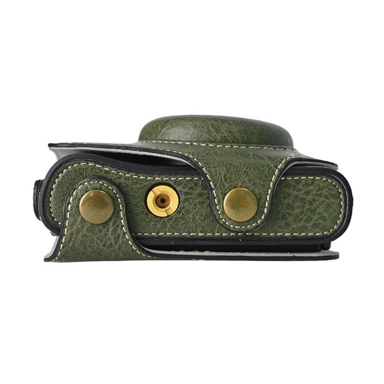 For Canon PowerShot SX740 HS Retro Litchi Texture Leather Full Body Camera Case Bag with Strap