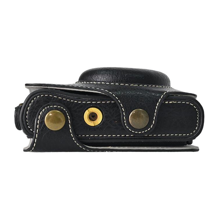 For Canon PowerShot SX740 HS Retro Litchi Texture Leather Full Body Camera Case Bag with Strap
