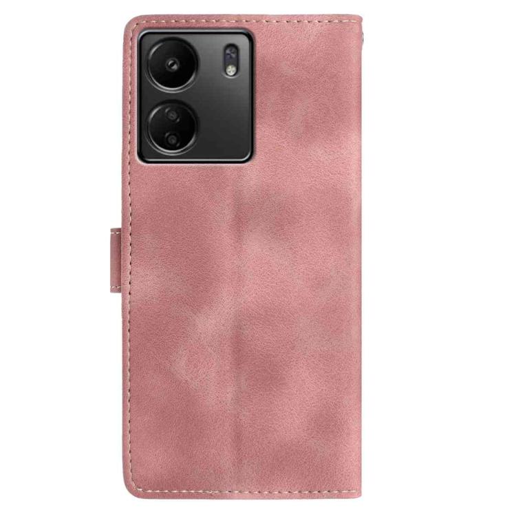 For Redmi 13C 4G Skin Feel Embossed Feather Leather Phone Case
