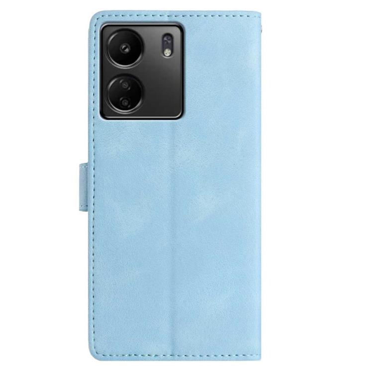 For Redmi 13C 4G Skin Feel Embossed Feather Leather Phone Case
