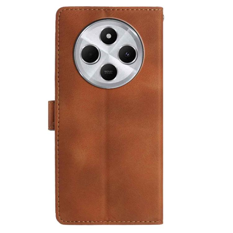 For Redmi 14C 4G Skin Feel Embossed Feather Leather Phone Case