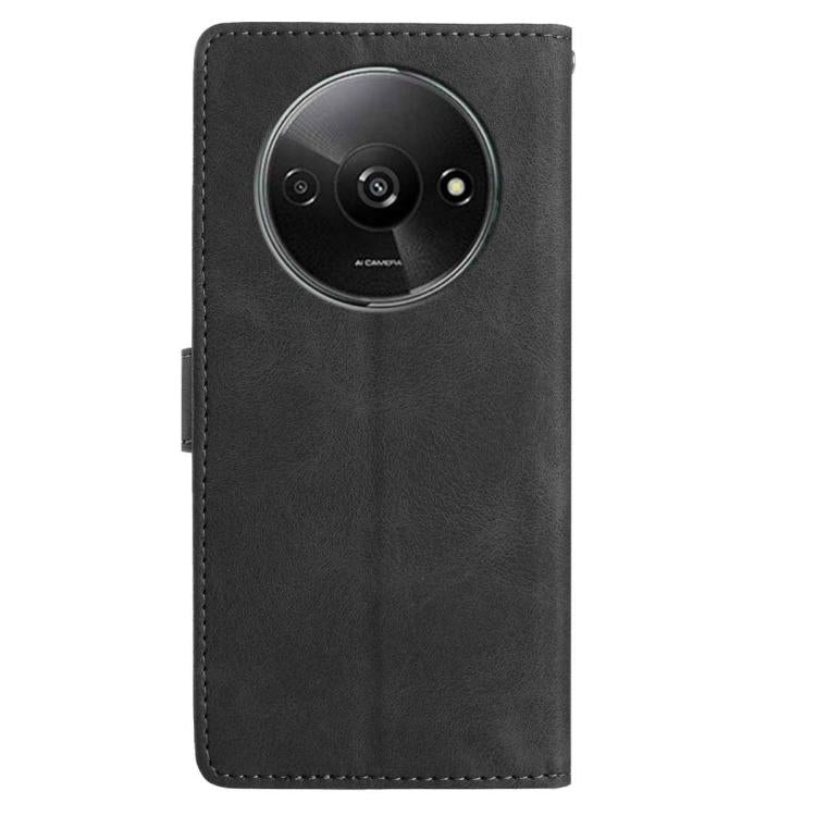 For Redmi A3 Skin Feel Embossed Feather Leather Phone Case