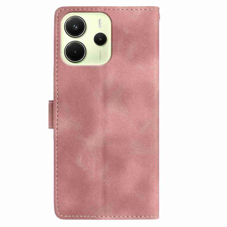 For Redmi Note 14 4G 164.84mm Skin Feel Embossed Feather Leather Phone Case