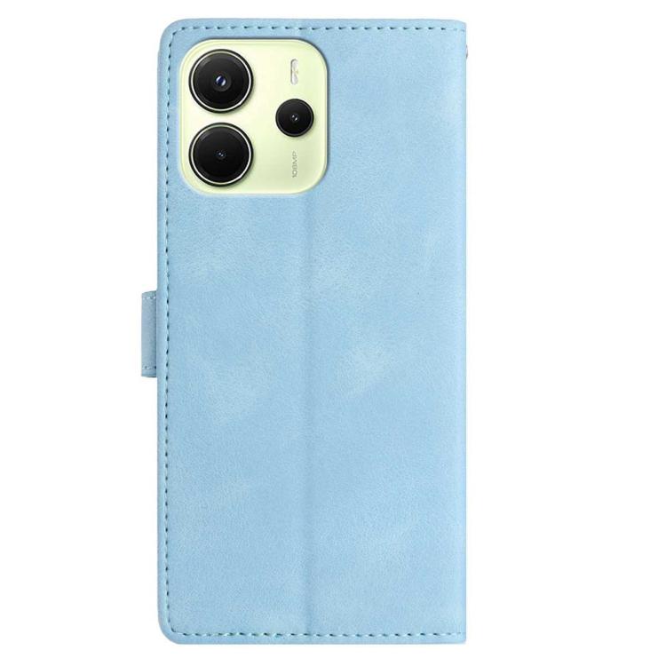 For Redmi Note 14 4G 164.84mm Skin Feel Embossed Feather Leather Phone Case