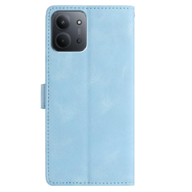 For Redmi 15C 5G / 4G Global 171mm Skin Feel Embossed Feather Leather Phone Case