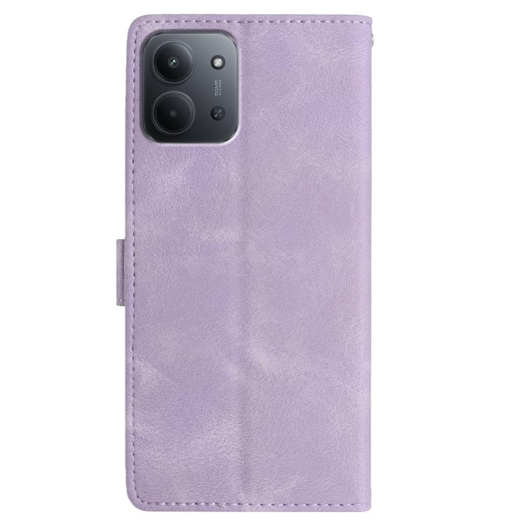 For Redmi 15C 5G / 4G Global 171mm Skin Feel Embossed Feather Leather Phone Case
