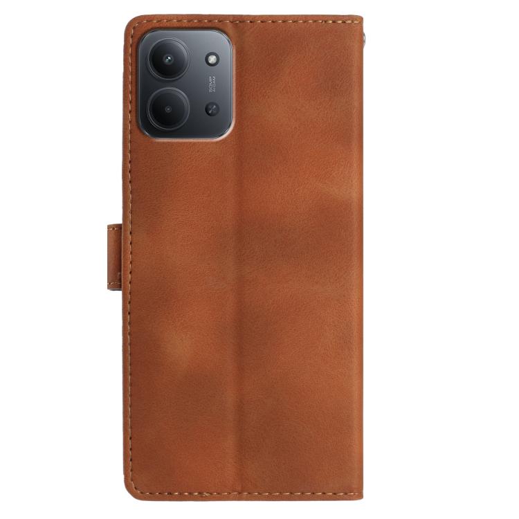 For Redmi 15C 5G / 4G Global 171mm Skin Feel Embossed Feather Leather Phone Case