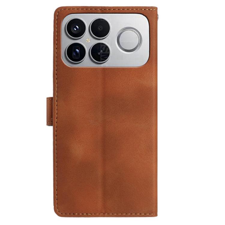 For Redmi K90 Skin Feel Embossed Feather Leather Phone Case