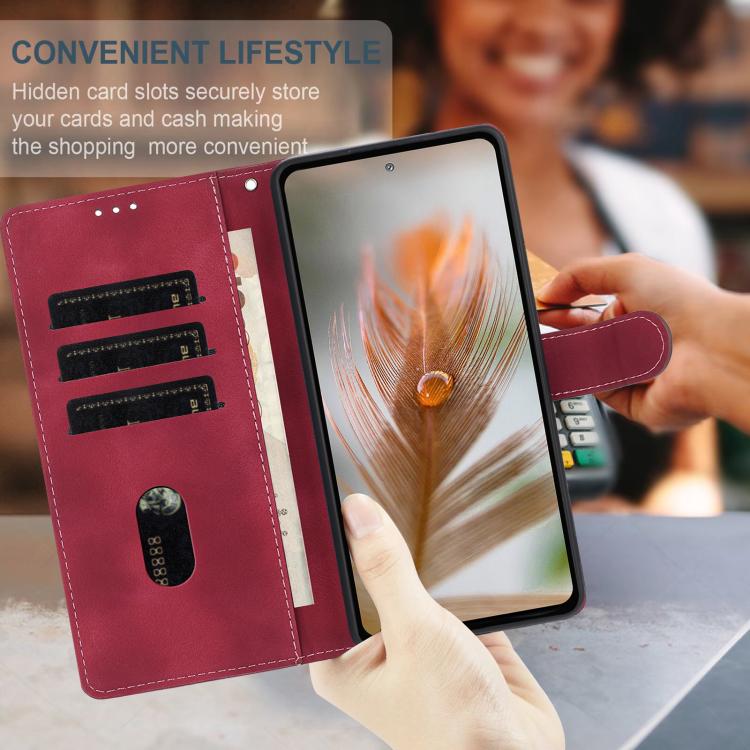 For iPhone XS Max Skin Feel Embossed Feather Leather Phone Case