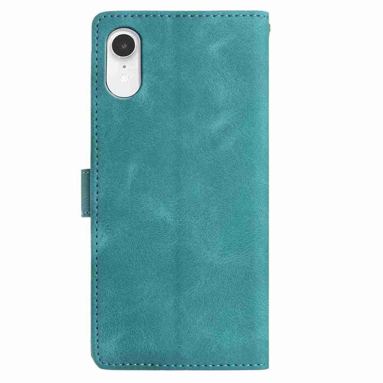 For iPhone XR Skin Feel Embossed Feather Leather Phone Case
