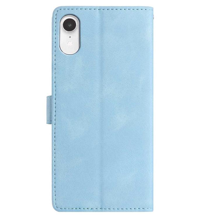 For iPhone XR Skin Feel Embossed Feather Leather Phone Case