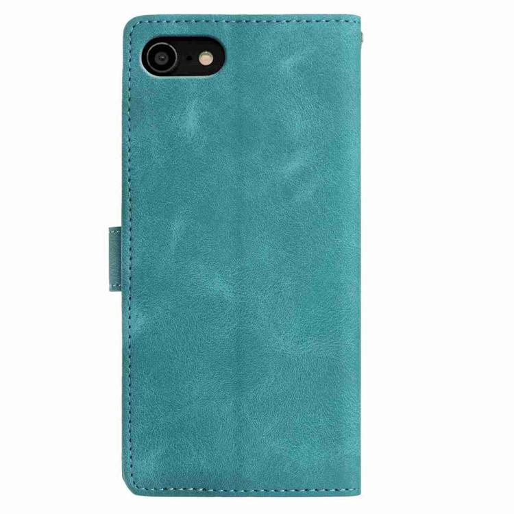 For iPhone SE 2022 / SE 2020 / 8 / 7 Skin Feel Embossed Feather Leather Phone Case