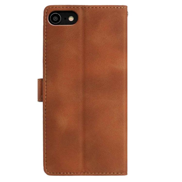 For iPhone SE 2022 / SE 2020 / 8 / 7 Skin Feel Embossed Feather Leather Phone Case