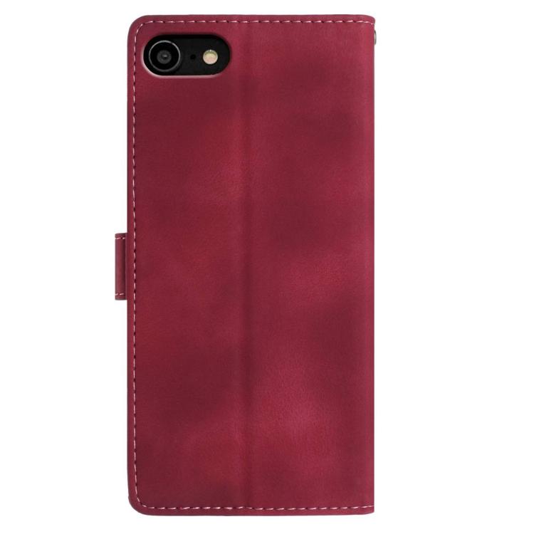 For iPhone SE 2022 / SE 2020 / 8 / 7 Skin Feel Embossed Feather Leather Phone Case