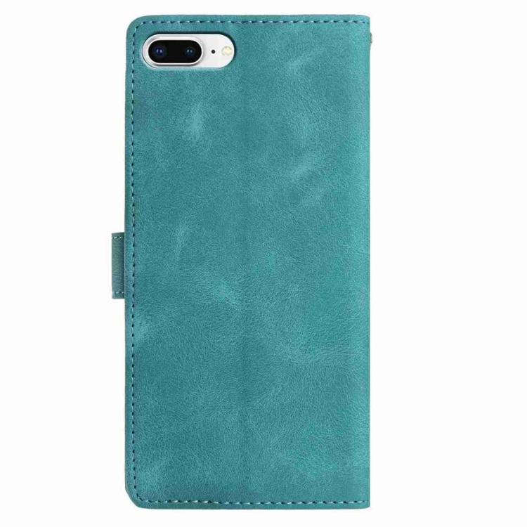 For iPhone 8 Plus / 7 Plus Skin Feel Embossed Feather Leather Phone Case