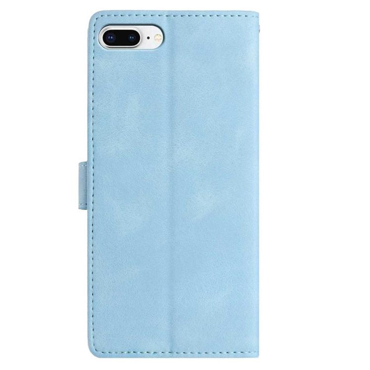For iPhone 8 Plus / 7 Plus Skin Feel Embossed Feather Leather Phone Case