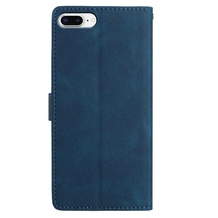 For iPhone 8 Plus / 7 Plus Skin Feel Embossed Feather Leather Phone Case