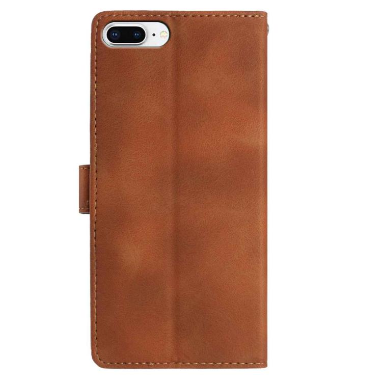 For iPhone 8 Plus / 7 Plus Skin Feel Embossed Feather Leather Phone Case