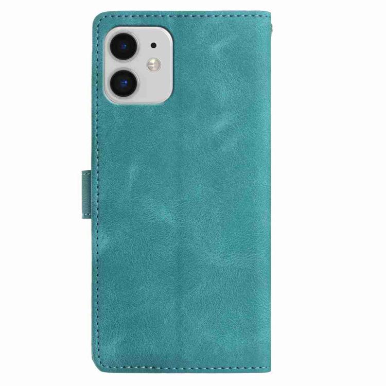 For iPhone 11 Skin Feel Embossed Feather Leather Phone Case