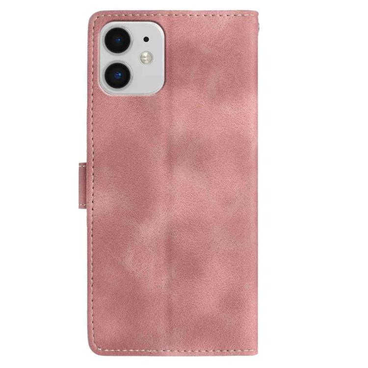 For iPhone 11 Skin Feel Embossed Feather Leather Phone Case
