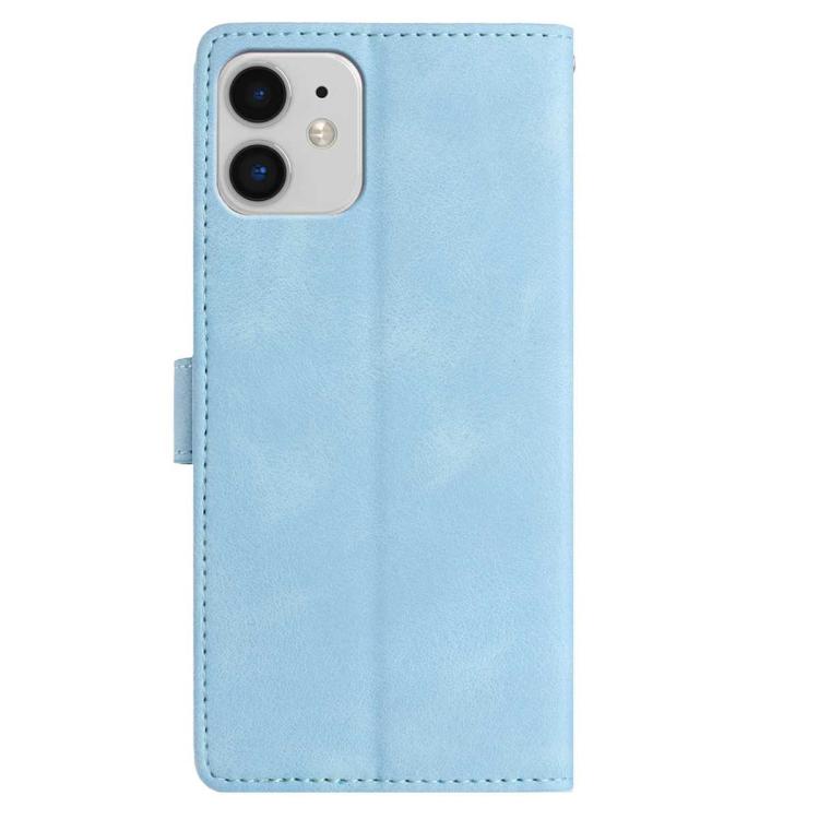 For iPhone 11 Skin Feel Embossed Feather Leather Phone Case