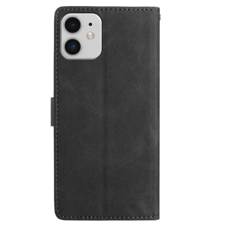 For iPhone 11 Skin Feel Embossed Feather Leather Phone Case