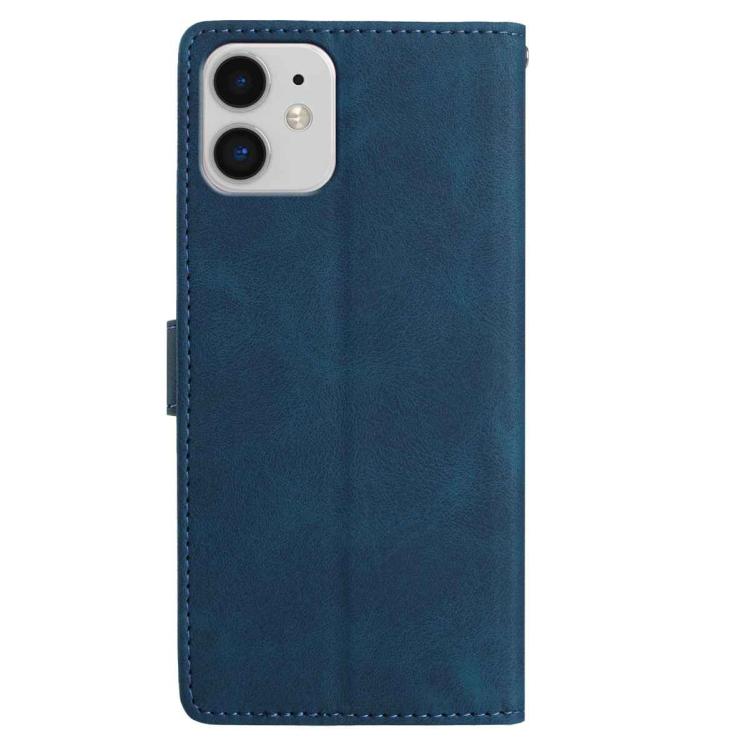 For iPhone 11 Skin Feel Embossed Feather Leather Phone Case