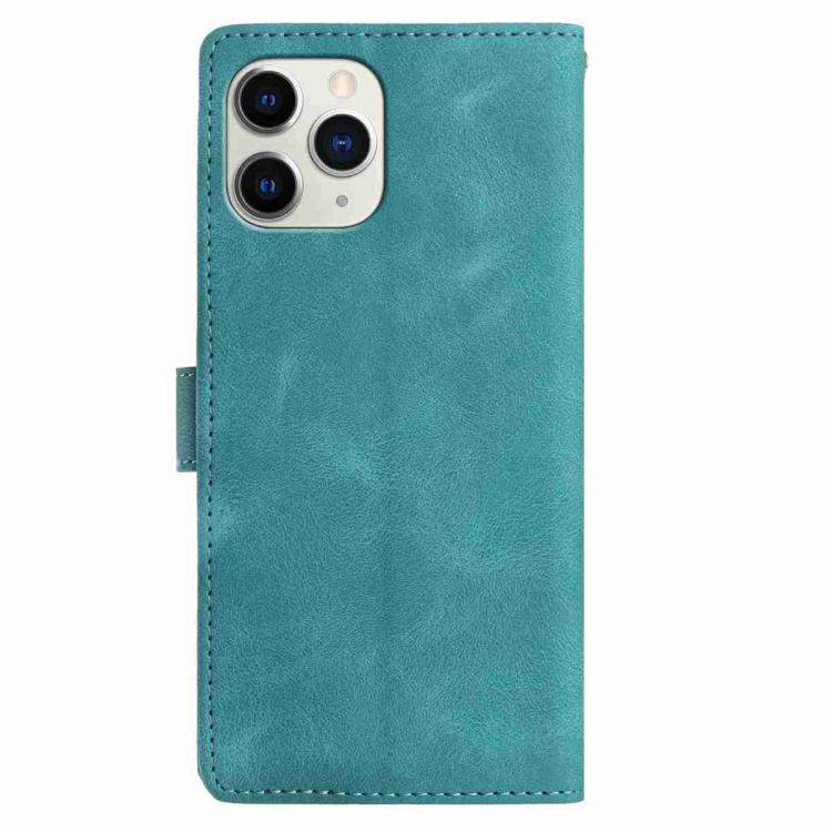For iPhone 11 Pro Skin Feel Embossed Feather Leather Phone Case