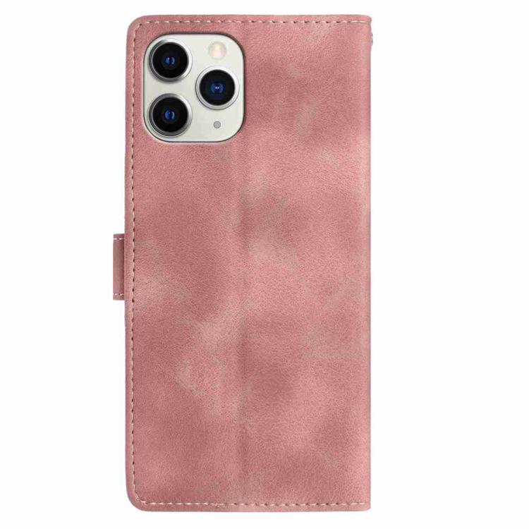 For iPhone 11 Pro Skin Feel Embossed Feather Leather Phone Case