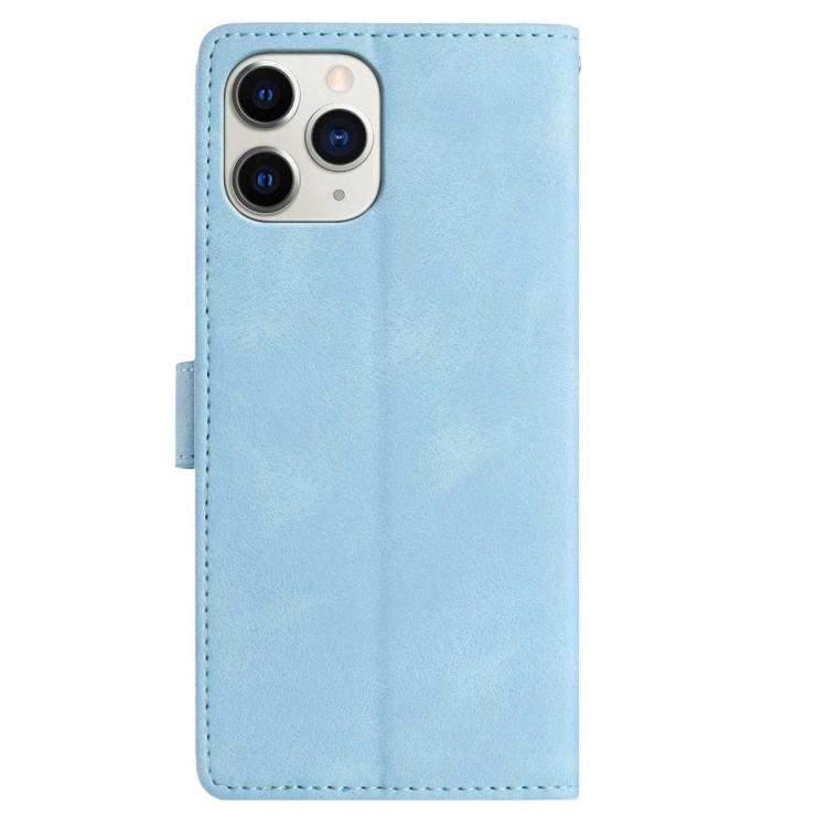 For iPhone 11 Pro Skin Feel Embossed Feather Leather Phone Case