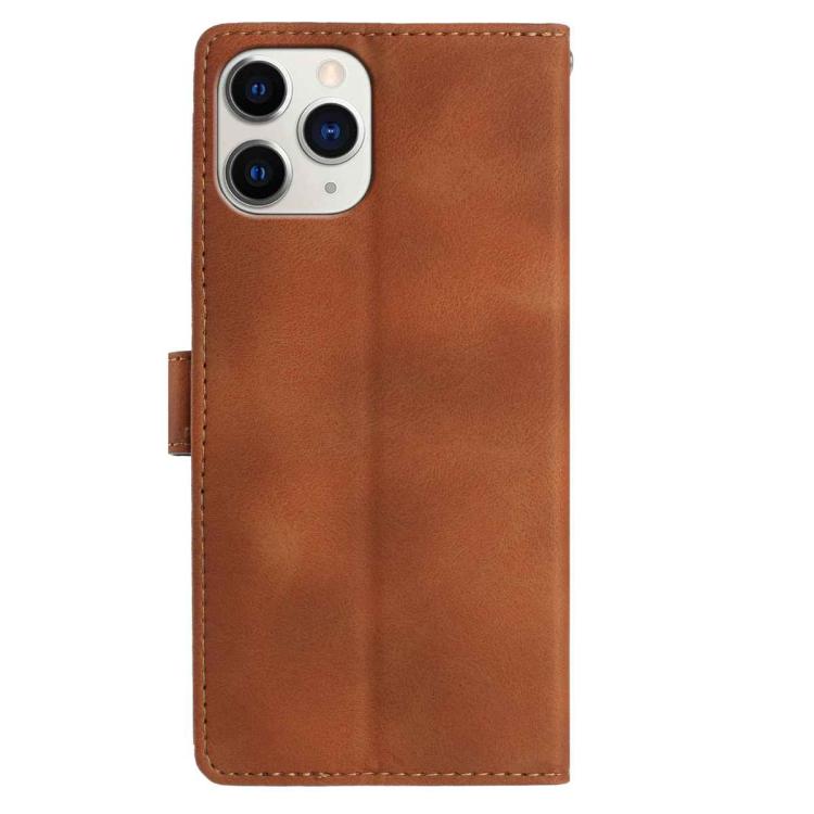 For iPhone 11 Pro Skin Feel Embossed Feather Leather Phone Case