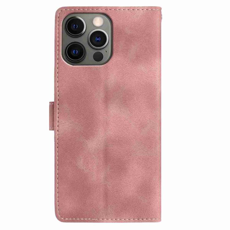 For iPhone 12 / 12 Pro Skin Feel Embossed Feather Leather Phone Case