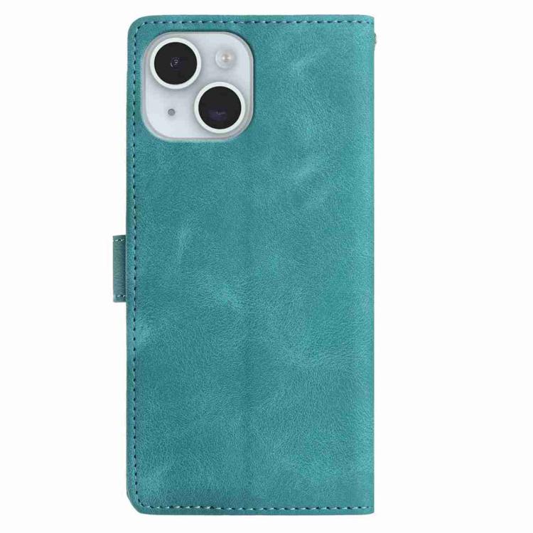 For iPhone 13 Skin Feel Embossed Feather Leather Phone Case