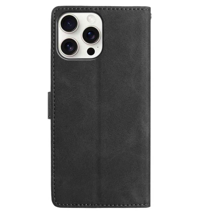 For iPhone 13 Pro Skin Feel Embossed Feather Leather Phone Case