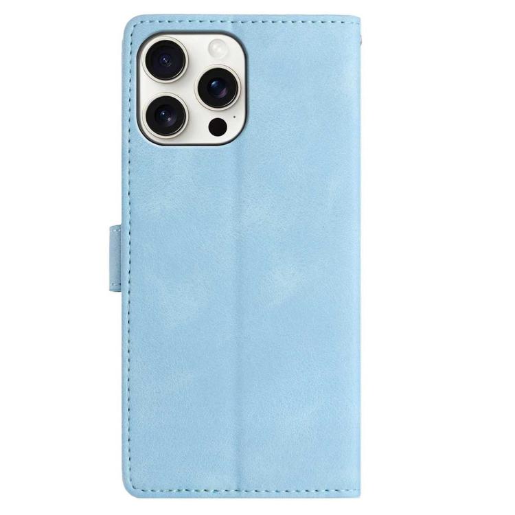 For iPhone 15 Pro Skin Feel Embossed Feather Leather Phone Case
