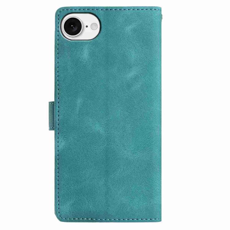 For iPhone 17e / 16e Skin Feel Embossed Feather Leather Phone Case