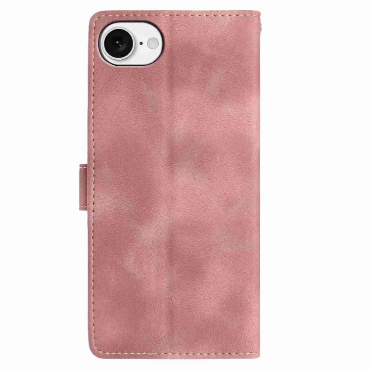 For iPhone 17e / 16e Skin Feel Embossed Feather Leather Phone Case