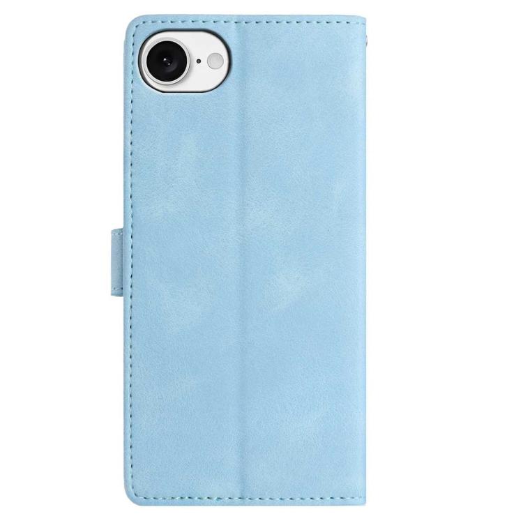 For iPhone 17e / 16e Skin Feel Embossed Feather Leather Phone Case