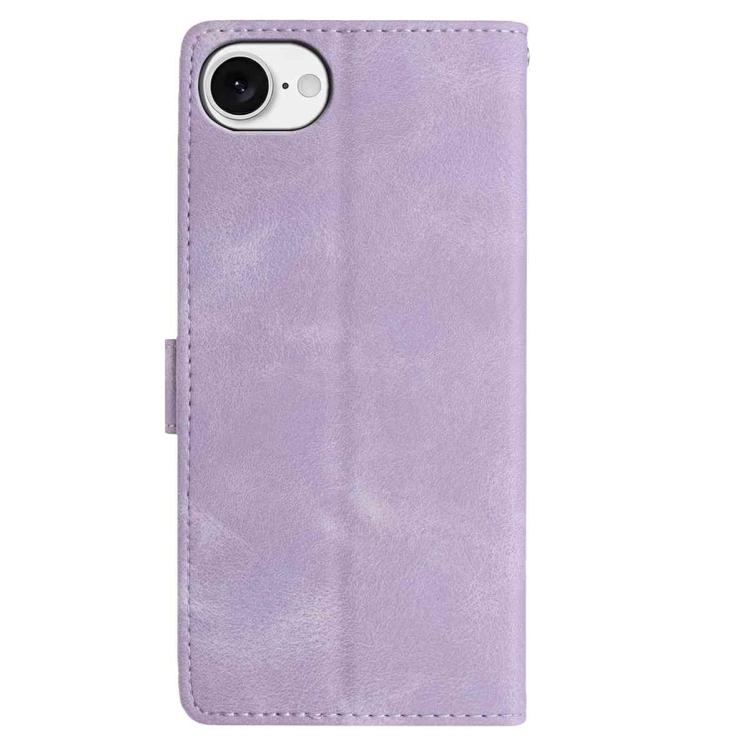 For iPhone 17e / 16e Skin Feel Embossed Feather Leather Phone Case