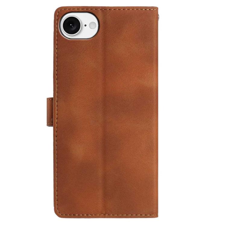 For iPhone 17e / 16e Skin Feel Embossed Feather Leather Phone Case