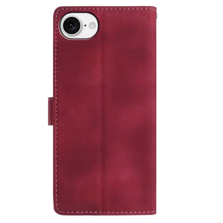 For iPhone 17e / 16e Skin Feel Embossed Feather Leather Phone Case