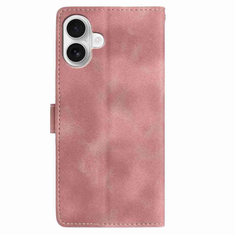 For iPhone 17 Skin Feel Embossed Feather Leather Phone Case